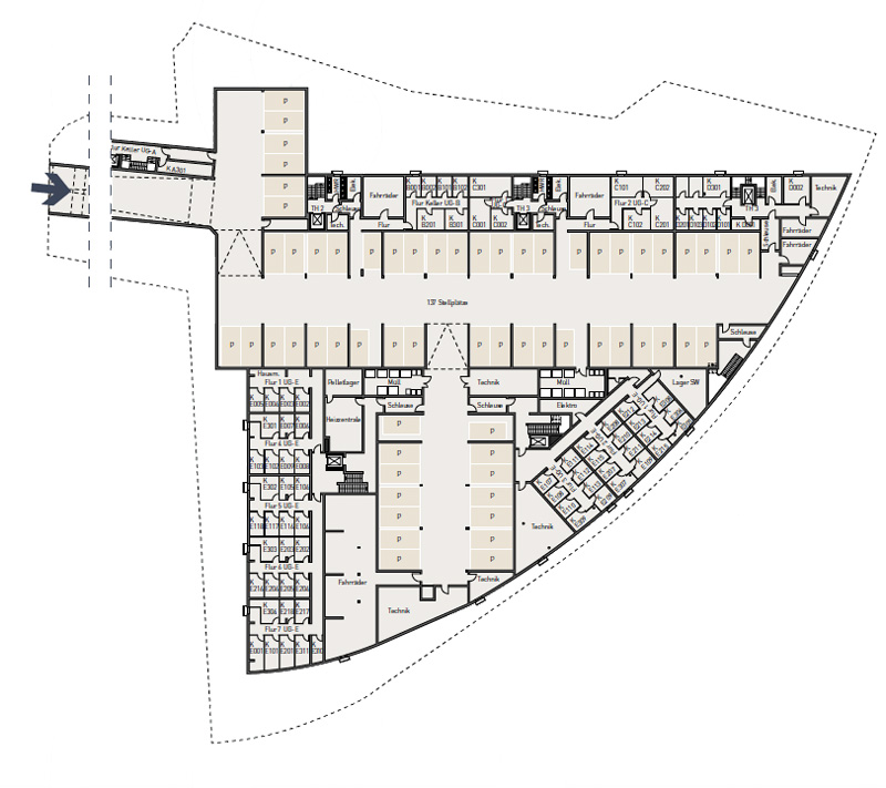 Wohnen am Schloss - Tiefgaragenplan